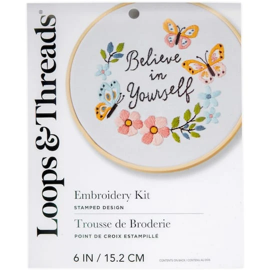 Believe In Yourself Embroidery Kit By Loops & Threads® 1 Believe In Yourself Embroidery Kit By Loops & Threads®