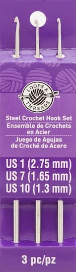 Steel Crochet Hook Set By Loops & Threads®, 1/7/10