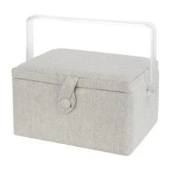 11.5" Gray Sewing Basket By Loops & Threads® -Michaels Sale Store 10296392 5