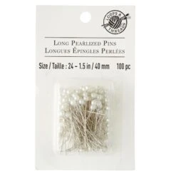 Loops & Threads™ Long Pearlized Pins White