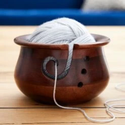 Curvy Sheesham Yarn Bowl By Loops & Threads™ -Michaels Sale Store 10555846 20
