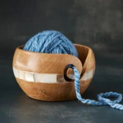 Mango Wood Yarn Bowl With Mother Of Pearl By Loops & Threads™ -Michaels Sale Store 10556069 20