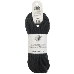 Macramé Cotton Cord By Loops & Threads®, 25yd. Black