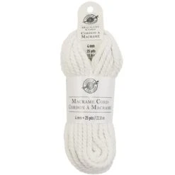 Macramé Cotton Cord By Loops & Threads®, 25yd. White