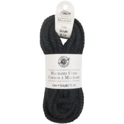 Macramé Cotton Cord By Loops & Threads®, 50ft. Black
