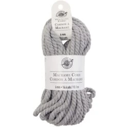 Macramé Cotton Cord By Loops & Threads®, 50ft. Charcoal
