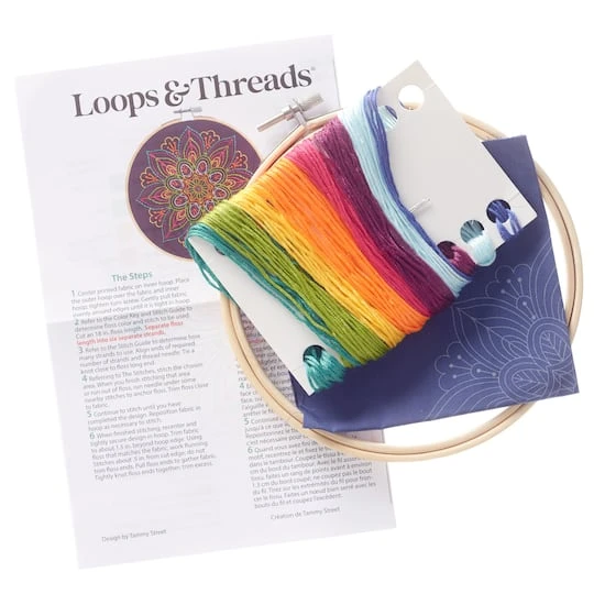 6" Neon Mandala Embroidery Kit By Loops & Threads® 5 6" Neon Mandala Embroidery Kit By Loops & Threads® - Image 5