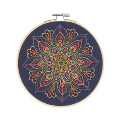 6" Neon Mandala Embroidery Kit By Loops & Threads®