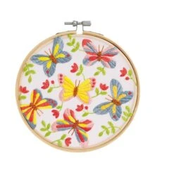 6" Butterflies Embroidery Kit By Loops & Threads®