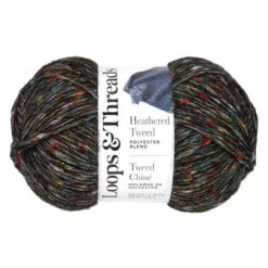 Heathered Tweed™ Yarn By Loops & Threads® Black Rainbow