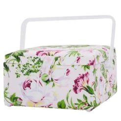 Pink Floral Square Sewing Basket By Loops & Threads® -Michaels Sale Store 10712387 2