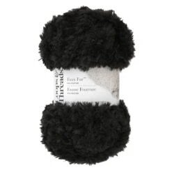 Faux Fur™ Yarn By Loops & Threads® Black