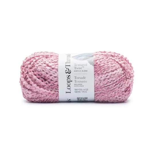 Textured Twist™ Yarn By Loops & Threads® Rose 1 Textured Twist™ Yarn By Loops & Threads® Rose