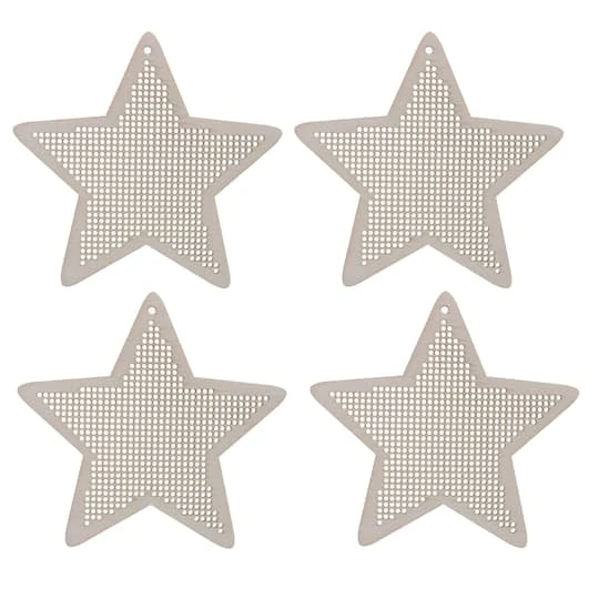 4" Star Cross Stitch Wood Canvas, 4ct. By Loops & Threads® 1 4" Star Cross Stitch Wood Canvas, 4ct. By Loops & Threads®