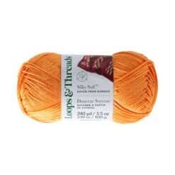 Silky Soft™ Yarn By Loops & Threads® Tangerine
