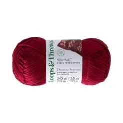 Silky Soft™ Yarn By Loops & Threads® Cranberry