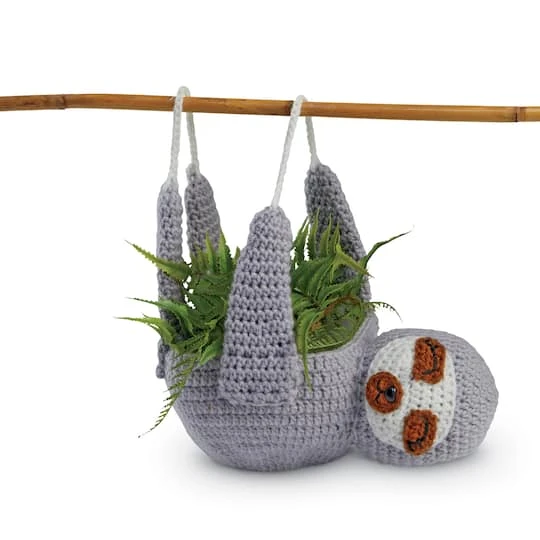 Intermediate Sloth Planter Crochet Kit By Loops & Threads® 1 Intermediate Sloth Planter Crochet Kit By Loops & Threads®