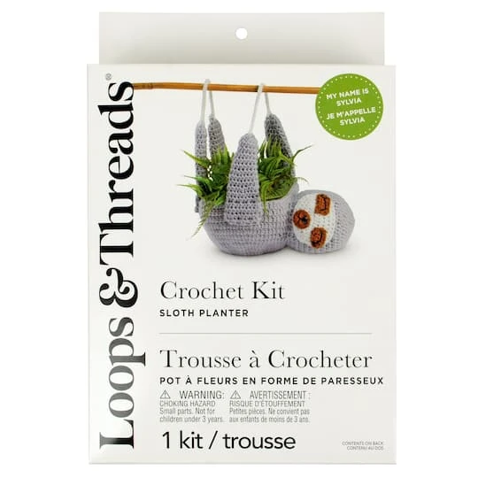 Intermediate Sloth Planter Crochet Kit By Loops & Threads® 4 Intermediate Sloth Planter Crochet Kit By Loops & Threads® - Image 4