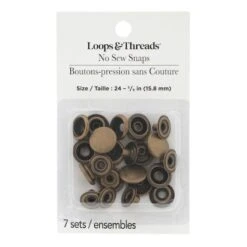 5/8" Antique Brass No Sew Snaps, 7ct. By Loops & Threads® 5 5/8" Antique Brass No Sew Snaps, 7ct. By Loops & Threads® -Michaels Sale Store 10744939 2