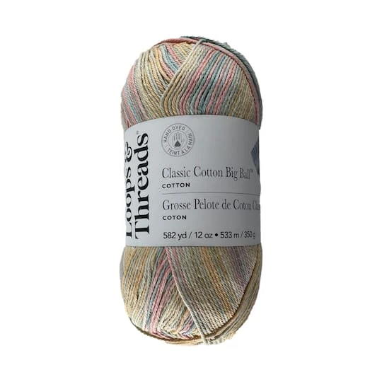 Classic Cotton Big Ball™ Ombre Yarn By Loops & Threads® Pastel Ombre 2 Classic Cotton Big Ball™ Ombre Yarn By Loops & Threads® Pastel Ombre - Image 2