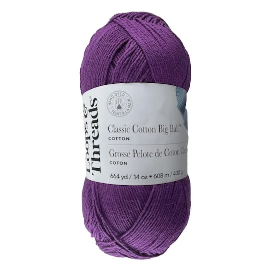 Classic Cotton Big Ball™ Solid Yarn By Loops & Threads® Grape 2 Classic Cotton Big Ball™ Solid Yarn By Loops & Threads® Grape - Image 2