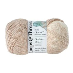 Soft Ombre™ Yarn By Loops & Threads® Coffee/Tan/Cream