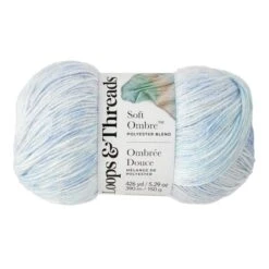 Soft Ombre™ Yarn By Loops & Threads® Dark Blue/Sky Blue/White
