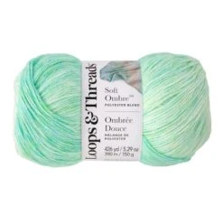 Soft Ombre™ Yarn By Loops & Threads® Emerald/Spearmint/White