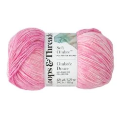 Soft Ombre™ Yarn By Loops & Threads® Dark Pink/Rose/Cream