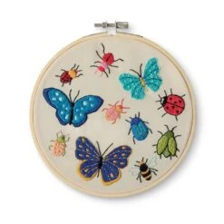 6" Bugs & Butterflies Stamped Design Embroidery Kit With Hoop By Loops & Threads® -Michaels Sale Store 10772710 1 1
