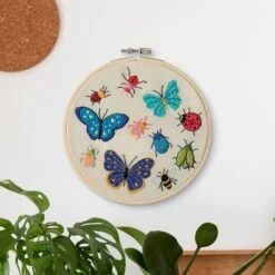 6" Bugs & Butterflies Stamped Design Embroidery Kit With Hoop By Loops & Threads® -Michaels Sale Store 10772710 2