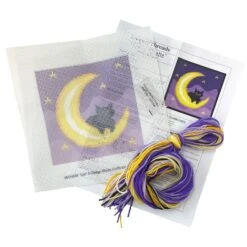 6" X 6" Cat & Moon Needlepoint Kit By Loops & Threads® -Michaels Sale Store 10772761 3