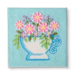6" X 6" Floral Teacup Needlepoint Kit By Loops & Threads®