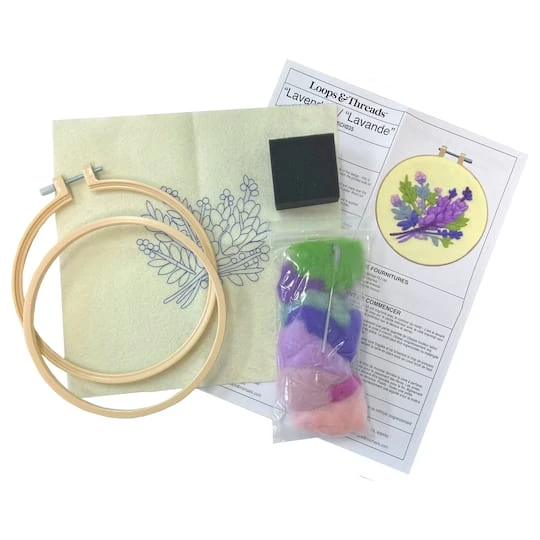 6" Lavender Needle Felting Kit With Hoop By Loops & Threads® 4 6" Lavender Needle Felting Kit With Hoop By Loops & Threads® - Image 4
