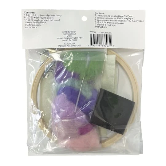 6" Lavender Needle Felting Kit With Hoop By Loops & Threads® 5 6" Lavender Needle Felting Kit With Hoop By Loops & Threads® - Image 5
