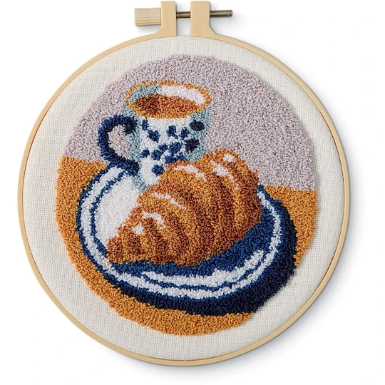 6" Croissant Punch Needle Kit With Hoop By Loops & Threads® 2 6" Croissant Punch Needle Kit With Hoop By Loops & Threads® - Image 2