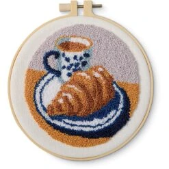 6" Croissant Punch Needle Kit With Hoop By Loops & Threads®