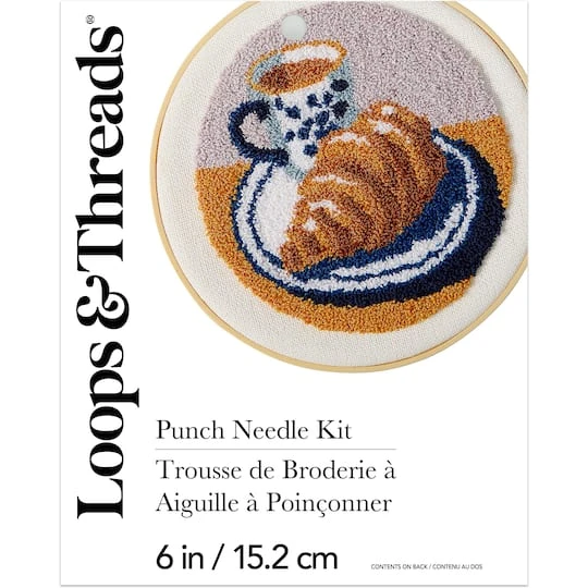 6" Croissant Punch Needle Kit With Hoop By Loops & Threads® 3 6" Croissant Punch Needle Kit With Hoop By Loops & Threads® - Image 3