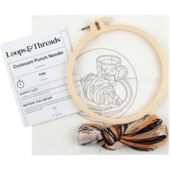 6" Croissant Punch Needle Kit With Hoop By Loops & Threads® 8 6" Croissant Punch Needle Kit With Hoop By Loops & Threads® -Michaels Sale Store 10773641 4
