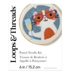 6" Cat With Bubbly Punch Needle Kit With Hoop By Loops & Threads® 7 6" Cat With Bubbly Punch Needle Kit With Hoop By Loops & Threads® -Michaels Sale Store 10773644 2