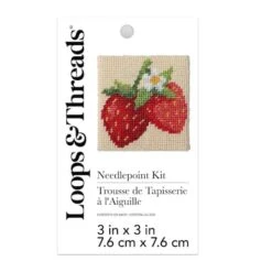 3" X 3" Strawberry Needlepoint Kit By Loops & Threads® -Michaels Sale Store 10773667 2