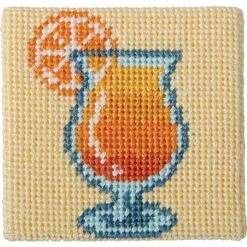 3" X 3" Fruity Drink Needlepoint Kit By Loops & Threads®