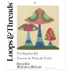 8" X 8" Retro Mushrooms Needlepoint Kit By Loops & Threads® -Michaels Sale Store 10773670 2