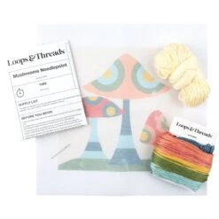 8" X 8" Retro Mushrooms Needlepoint Kit By Loops & Threads® -Michaels Sale Store 10773670 4