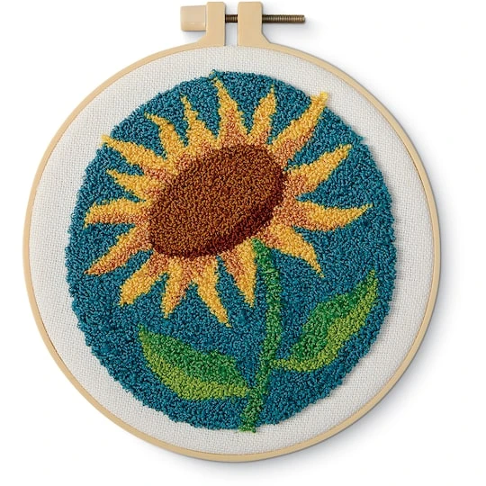 6" Sunflower Punch Needle Kit With Hoop By Loops & Threads® 1 6" Sunflower Punch Needle Kit With Hoop By Loops & Threads®