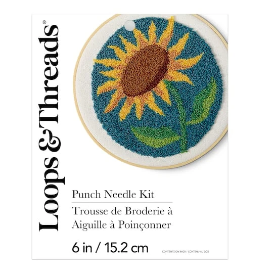 6" Sunflower Punch Needle Kit With Hoop By Loops & Threads® 3 6" Sunflower Punch Needle Kit With Hoop By Loops & Threads® - Image 3