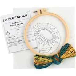 6" Sunflower Punch Needle Kit With Hoop By Loops & Threads® 8 6" Sunflower Punch Needle Kit With Hoop By Loops & Threads® -Michaels Sale Store 10773871 4