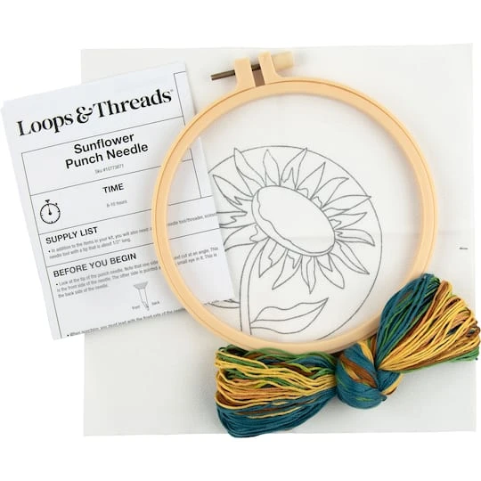 6" Sunflower Punch Needle Kit With Hoop By Loops & Threads® 4 6" Sunflower Punch Needle Kit With Hoop By Loops & Threads® - Image 4