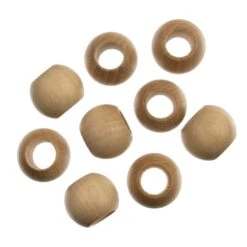 20mm Cream Round Wood Beads, 9ct. By Loops & Threads®