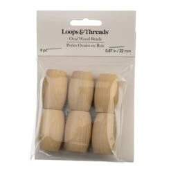 22mm Cream Oval Wood Beads, 6ct. By Loops & Threads® -Michaels Sale Store 10774819 3